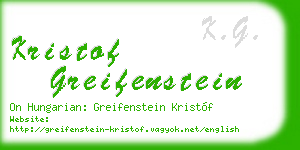 kristof greifenstein business card